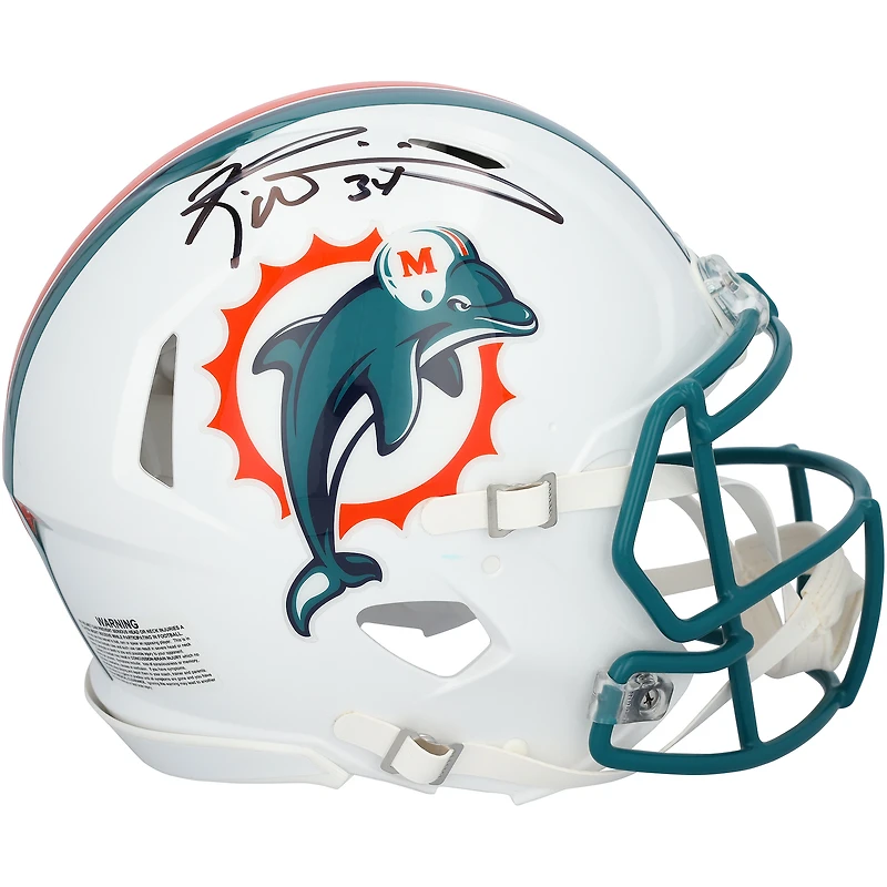 Casque Riddell Speed ​​Authentic rétro 1997-2012 autographié par Ricky Williams (Miami Dolphins)