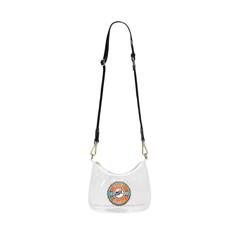 Stoney Clover Lane Miami Dolphins Clear Curved Crossbody