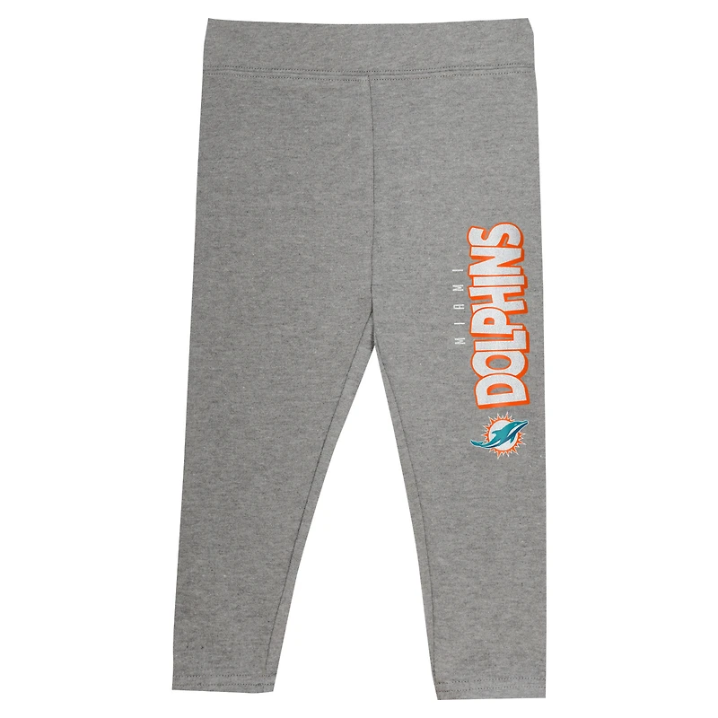 Ensemble deux pièces pour tout-petits avec haut à capuche manches longues et leggings Miami Dolphins Club House