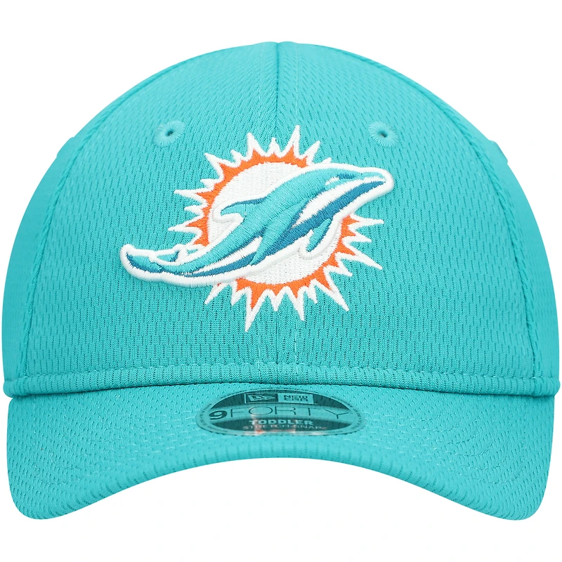 Casquette ajustable Main 9FORTY Aqua Miami Dolphins de New Era pour tout-petit