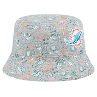 Chapeau seau Companion Miami Dolphins gris New Era pour tout-petit
