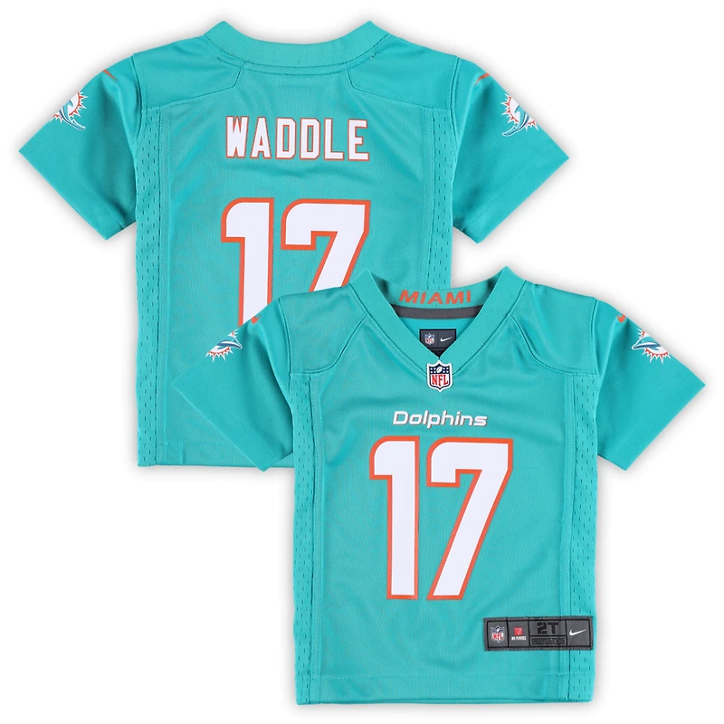Maillot de match Nike Jaylen Waddle Aqua Miami Dolphins pour tout-petit