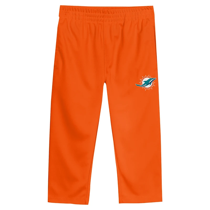 Toddler Outerstuff Aqua/Orange Miami Dolphins Red Zone V-Neck T-Shirt & Pants Set