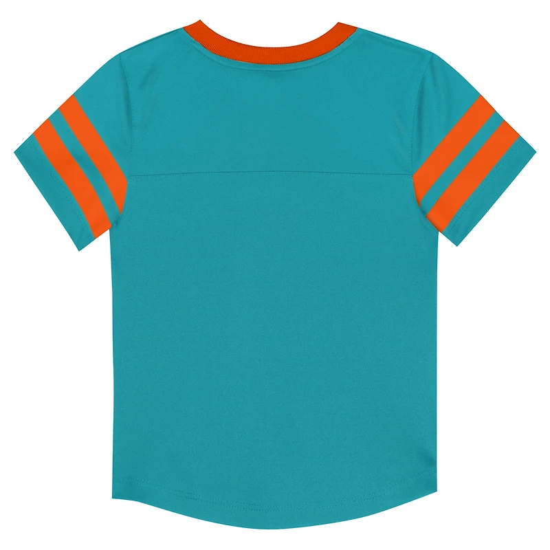 Toddler Outerstuff Aqua/Orange Miami Dolphins Red Zone V-Neck T-Shirt & Pants Set