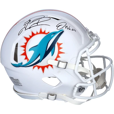 Tua Tagovailoa & Jaylen Waddle Miami Dolphins Autographed Riddell Speed Authentic Helmet