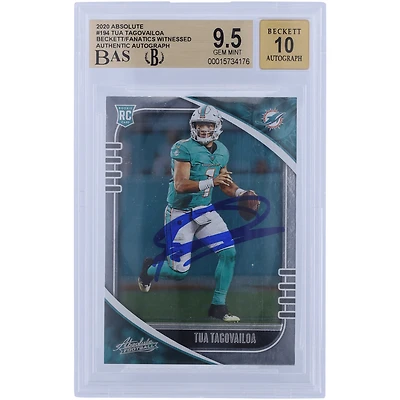 Tua Tagovailoa Miami Dolphins Autographed 2020 Panini Absolute #194 Beckett Fanatics Witnessed Authenticated /10 Rookie Card