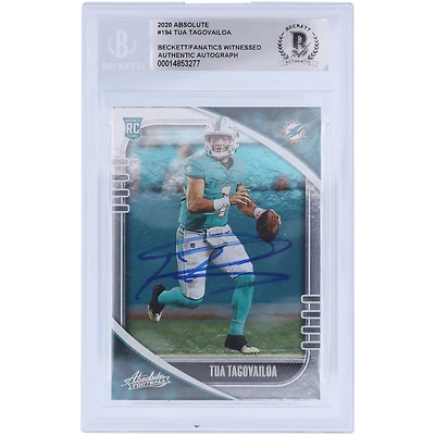 Tua Tagovailoa Miami Dolphins Autographed 2020 Panini Absolute #194 Beckett Fanatics Witnessed Authenticated Rookie Card