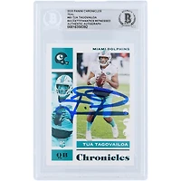 Tua Tagovailoa Miami Dolphins Autographed 2020 Panini Chronicles Teal #60 Beckett Fanatics Witnessed Authenticated Rookie Card 