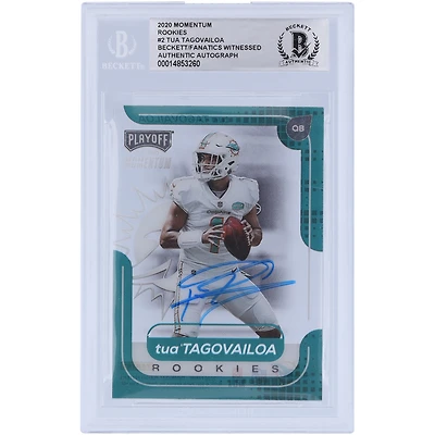 Tua Tagovailoa Miami Dolphins Autographed 2020 Panini Momentum #M-2 Beckett Fanatics Witnessed Authenticated Rookie Card