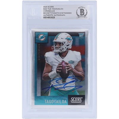 Tua Tagovailoa Miami Dolphins Autographed 2020 Panini Score #442 Beckett Fanatics Witnessed Authenticated Rookie Card
