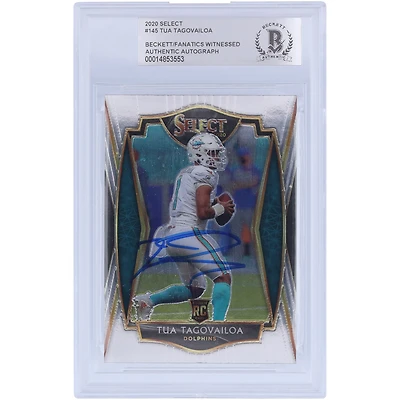 Tua Tagovailoa Miami Dolphins Autographed 2020 Panini Select #145 Beckett Fanatics Witnessed Authenticated Rookie Card