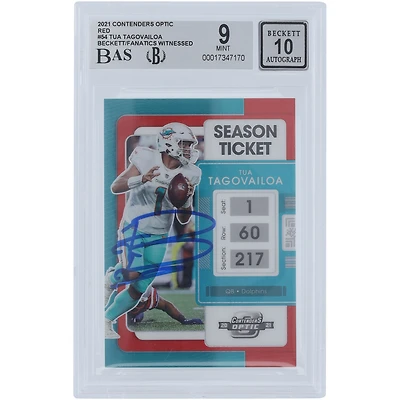 Tua Tagovailoa Miami Dolphins Autographed 2021 Panini Contenders Optic Red #54 #/175 Beckett Fanatics Witnessed Authenticated /10 Card