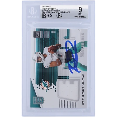 Tua Tagovailoa Miami Dolphins Autographed 2022 Panini Elite Epic Materials Relic #EM-1 Beckett Fanatics Witnessed Authenticated 9/10 Card