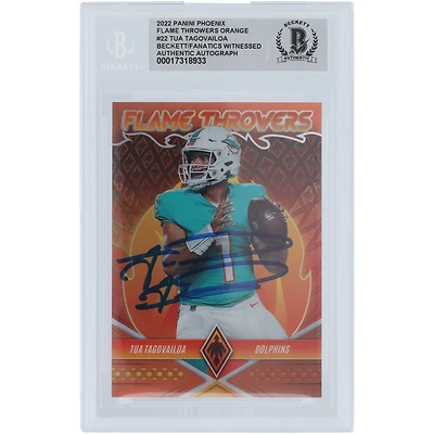 Tua Tagovailoa Miami Dolphins Autographed 2022 Panini Phoenix Flame Throwers Orange #FT-22 #/99 Beckett Fanatics Witnessed Authenticated Card