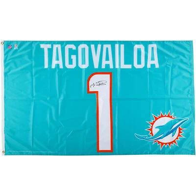 Tua Tagovailoa Miami Dolphins Autographed Name & Number Flag  