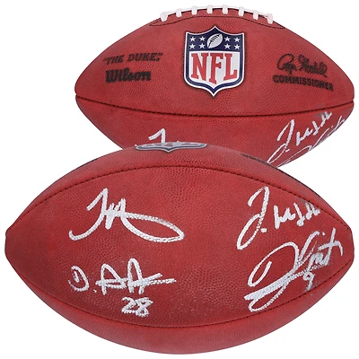 Tyreek Hill, De'Von Achane, Jaylen Waddle & Jonnu Smith Miami Dolphins Autographed Wilson Duke Full Color Football