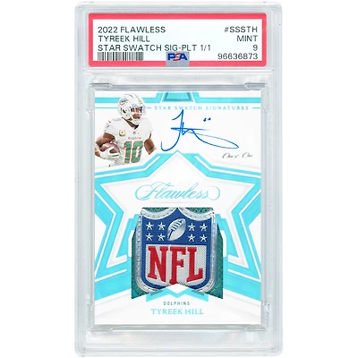 Tyreek Hill Miami Dolphins Autographed 2022 Panini Flawless Star Swatch NFL Shield Relic #SSS-TH #1/1 PSA Authenticated 9 Card