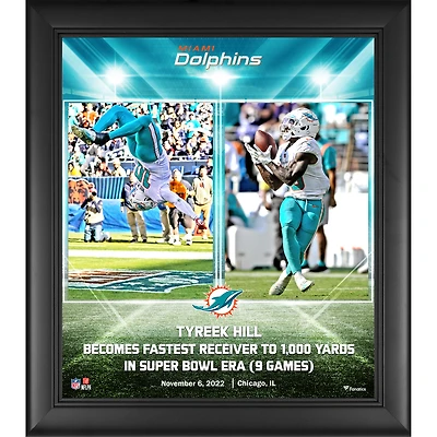 Tyreek Hill Miami Dolphins Framed 15" x 17" Fastest Wide Receiver to 1000 Yards Collage