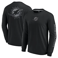 T-shirt unisexe à manches longues Fanatics noir des Dolphins de Miami Elements Strive