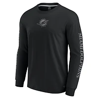 T-shirt unisexe à manches longues Fanatics noir des Dolphins de Miami Elements Strive