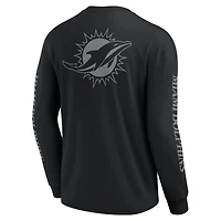 T-shirt unisexe à manches longues Fanatics noir des Dolphins de Miami Elements Strive