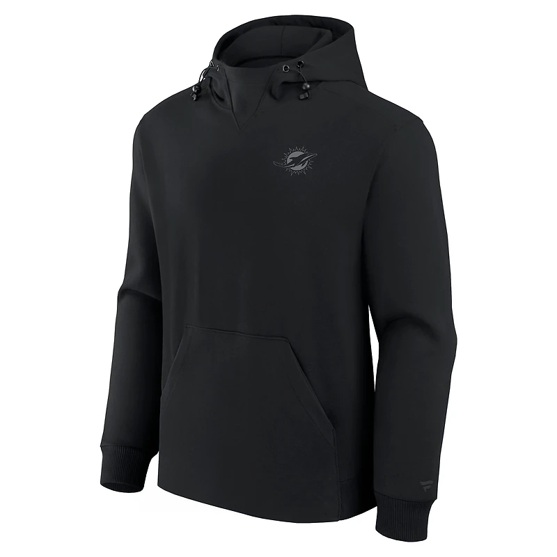 Sweat à capuche unisexe Fanatics noir Miami Dolphins Front Office ton sur Tri-Blend