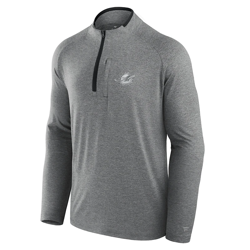 Unisex Fanatics Charcoal Miami Dolphins Front Office Performance Primary Quarter-Zip Jacket