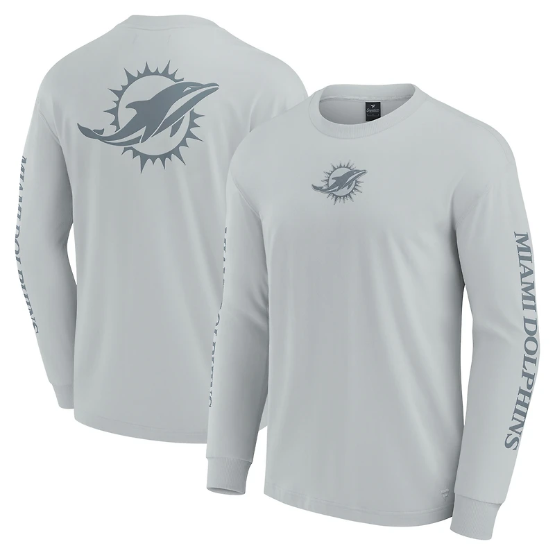 T-shirt unisexe à manches longues Fanatics gris des Miami Dolphins Elements Strive