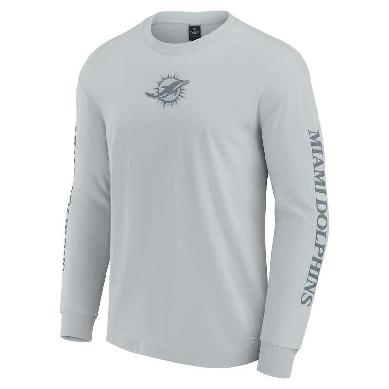 T-shirt unisexe à manches longues Fanatics gris des Miami Dolphins Elements Strive