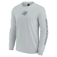 T-shirt unisexe à manches longues Fanatics gris des Miami Dolphins Elements Strive