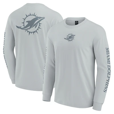 T-shirt unisexe à manches longues Fanatics gris des Miami Dolphins Elements Strive