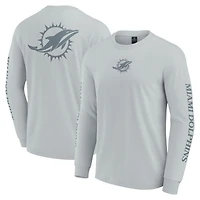 T-shirt unisexe à manches longues Fanatics gris des Miami Dolphins Elements Strive