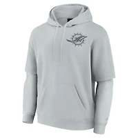 Unisex Fanatics  Gray Miami Dolphins Sleek Elements Pullover Hoodie