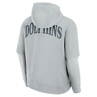 Unisex Fanatics  Gray Miami Dolphins Sleek Elements Pullover Hoodie