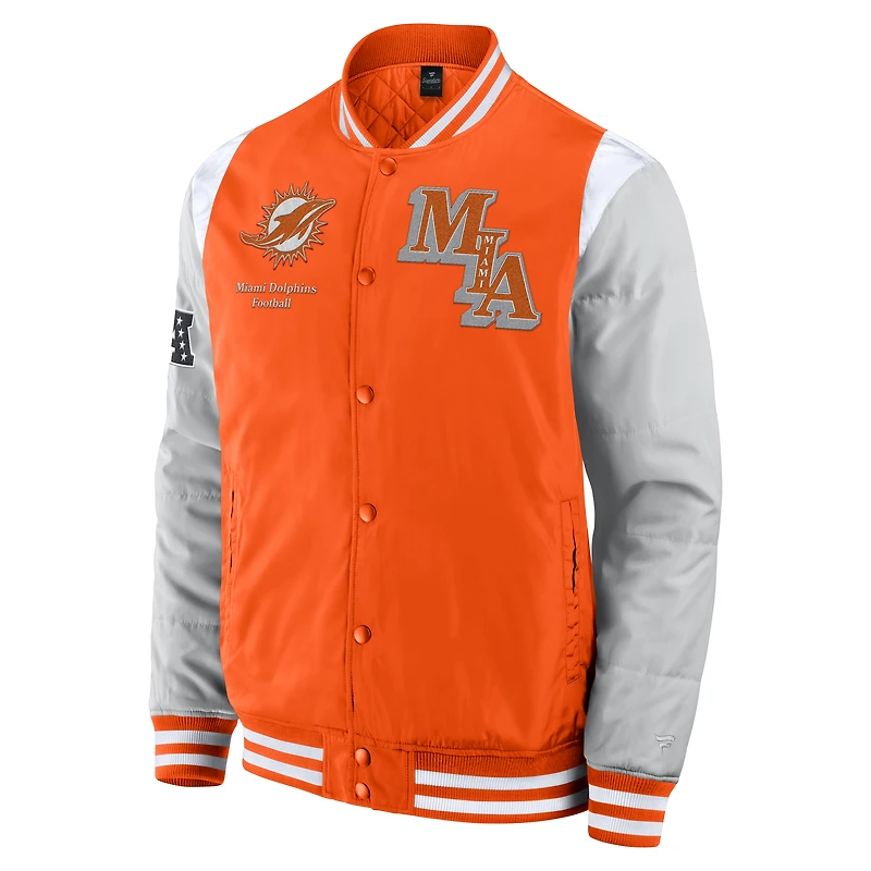 Veste unisexe Fanatics Orange Miami Dolphins Elements Elite à boutons-pression