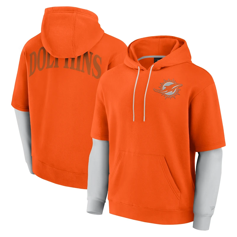 Unisex Fanatics  Gray Miami Dolphins Sleek Elements Pullover Hoodie