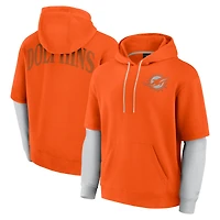 Unisex Fanatics  Gray Miami Dolphins Sleek Elements Pullover Hoodie