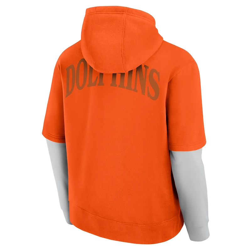 Unisex Fanatics  Gray Miami Dolphins Sleek Elements Pullover Hoodie