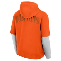 Unisex Fanatics  Gray Miami Dolphins Sleek Elements Pullover Hoodie
