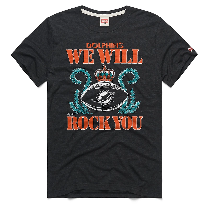 Unisex Homage Charcoal Miami Dolphins 2026 NFL Schedule Queen Tri-Blend T-Shirt