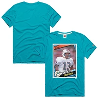 Unisex Homage Dan Marino Aqua Miami Dolphins NFL Topps Trading Card Tri-Blend T-Shirt