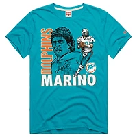 Unisex Homage Dan Marino Aqua Miami Dolphins Retired Player Classic Caricature T-Shirt