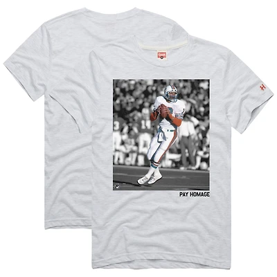 Unisex Homage Dan Marino Ash Miami Dolphins Pay Tri-Blend T-Shirt