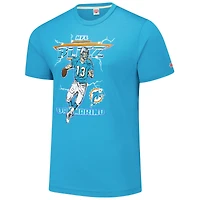 Unisex Homage Dan Marino Heathered Aqua Miami Dolphins NFL Blitz Retired Player Tri-Blend T-Shirt