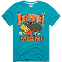 T-shirt unisexe Homage x Les Simpson Aqua Miami Dolphins Tri-Blend
