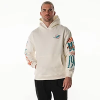 Unisex The Wild Collective  Cream Miami Dolphins Stacked Graphic Sleeve Fleece Hoodie