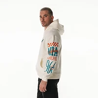 Unisex The Wild Collective  Cream Miami Dolphins Stacked Graphic Sleeve Fleece Hoodie