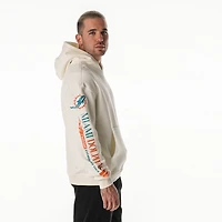 Unisex The Wild Collective  Cream Miami Dolphins Stacked Graphic Sleeve Fleece Hoodie