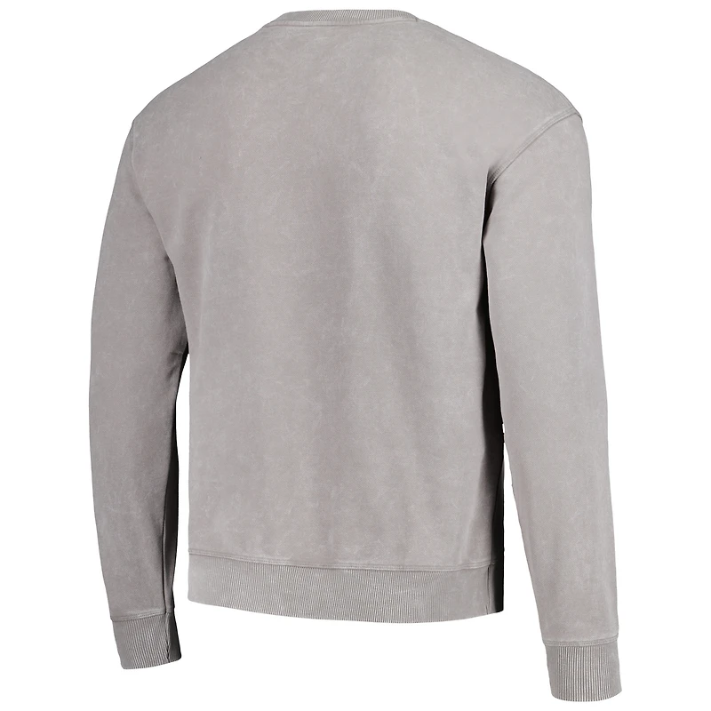 Unisex The Wild Collective Gray Miami Dolphins Distressed Pullover Sweatshirt