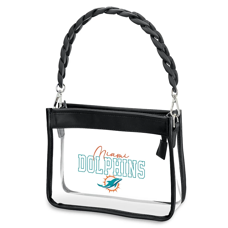 Sac bandoulière mini à chaîne en plastique WEAR by Erin Andrews Miami Dolphins